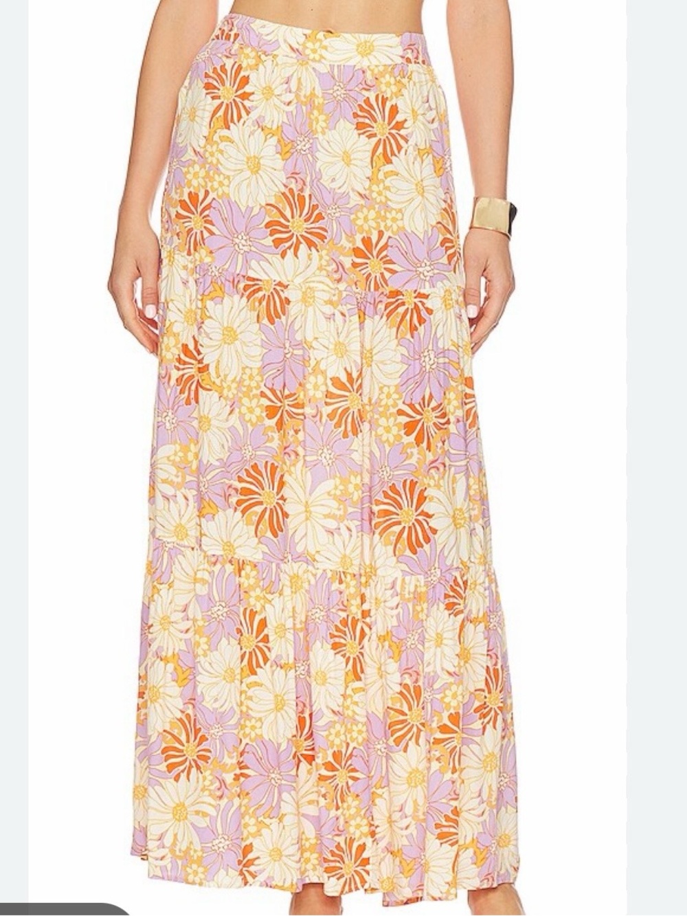 NWT L Space Bondi maxi skirt Floral wavy daisy medium